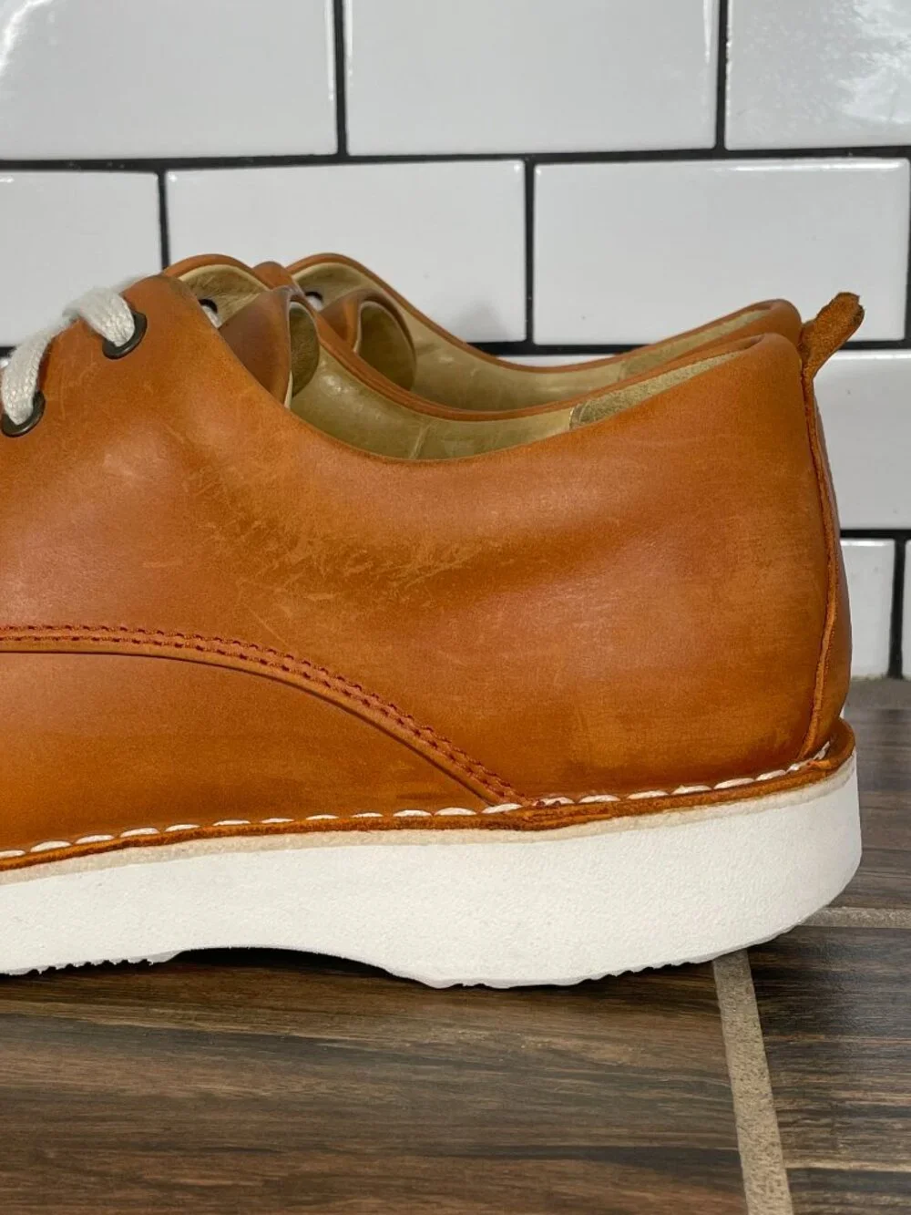 samuel hubbard Free Shoes Mens Size 10.5 Light Brown Leather Vibram Derby Oxford